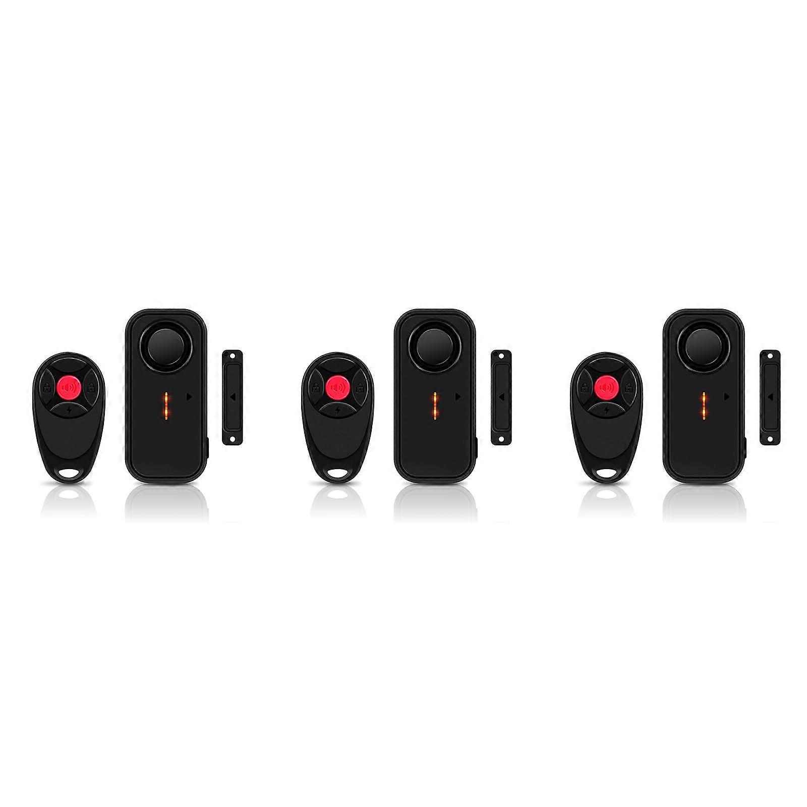 Wireless Door and Window Alarm 3 Pack with Remote, 108dB Loud IP65 Waterproof Security Chime