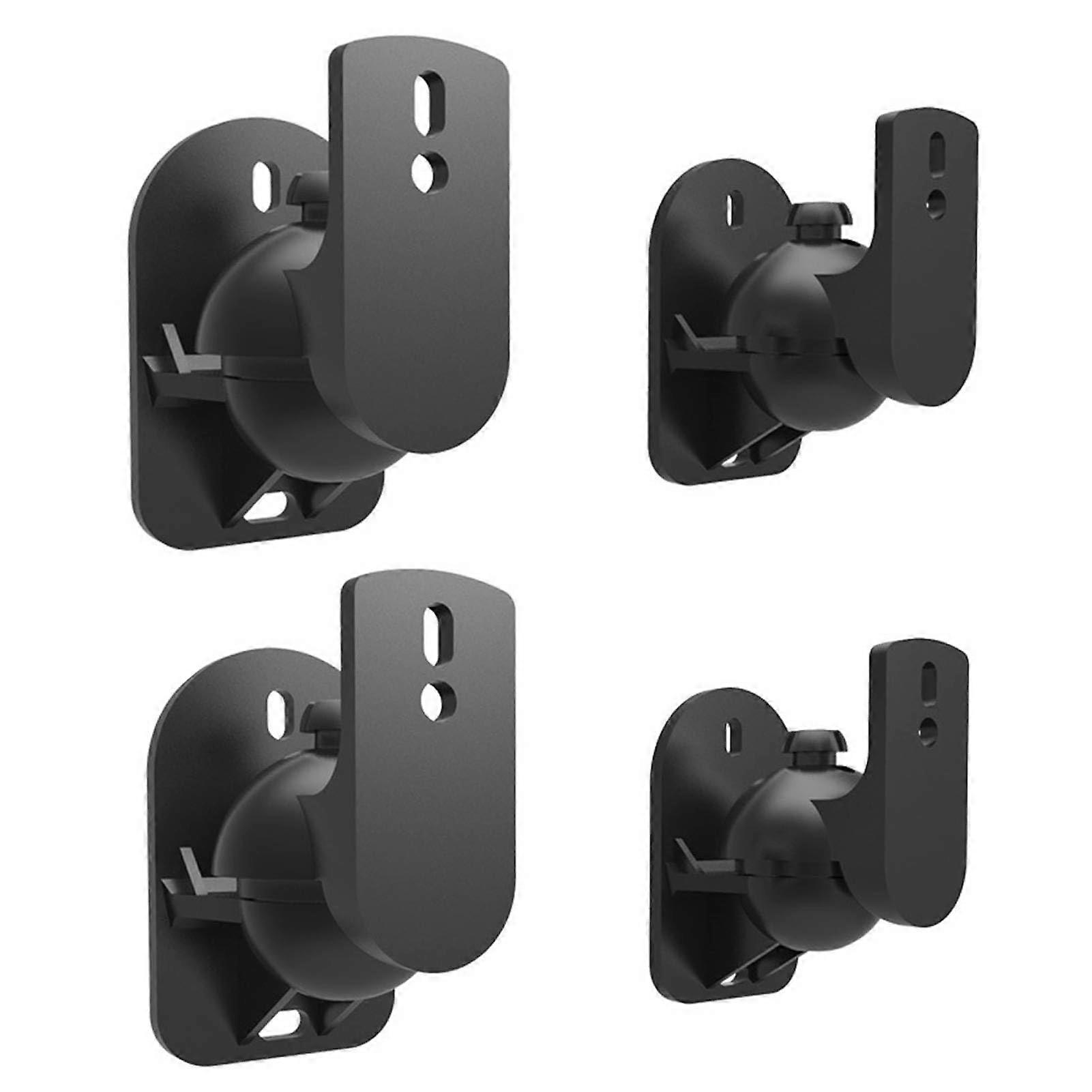 Speaker Wall Mount and Ceiling Bracket, 2 Pairs Adjustable Surround Sound Holder, ABS, 5kg Load