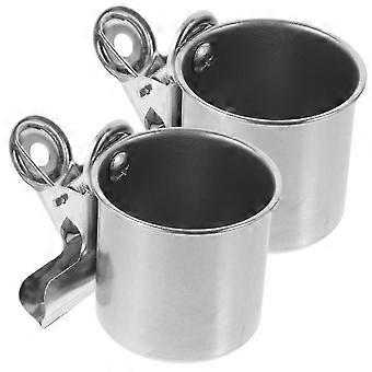 Bird Cage Feeder Stainless Steel Parrot Food Container 4Pcs Included