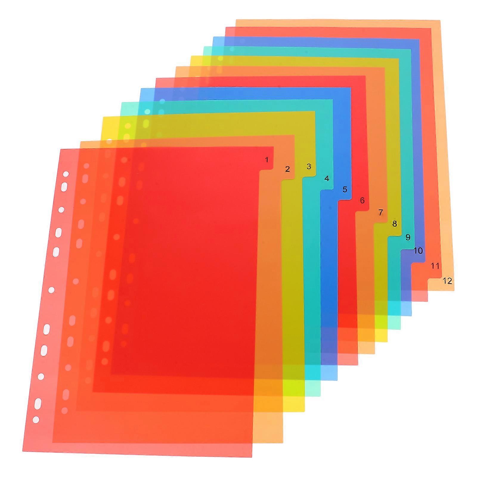 Binder Dividers Red PP for Indexing and Organizing 4Pcs
