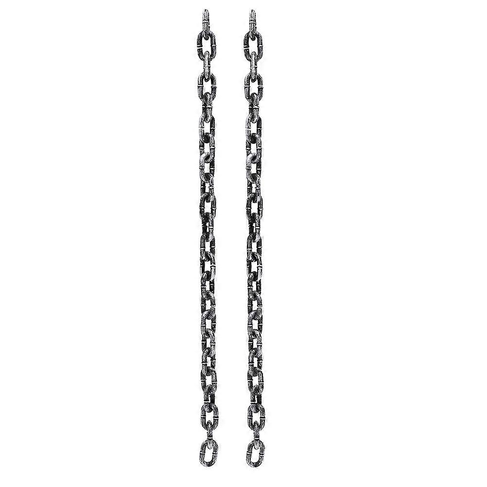 2pcs Halloween Simulation Chain Party Layout Decor Plastic Chain Performance Stage Props Costume Accessory