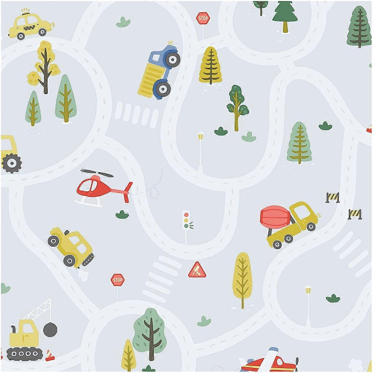 Light Blue Roundabout Road Wallpaper
