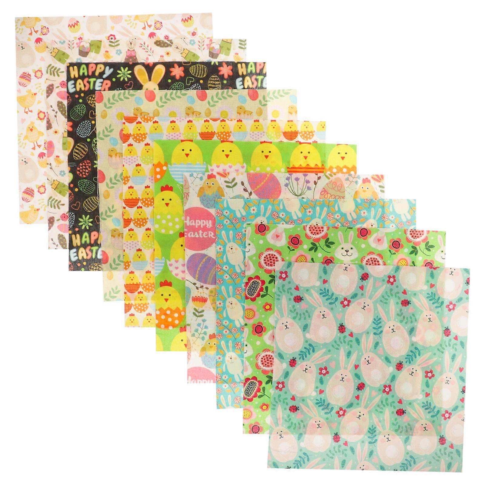 DIY Easter Fabric Material Cotton Sewing Cloth 20 Sheets Patchwork
