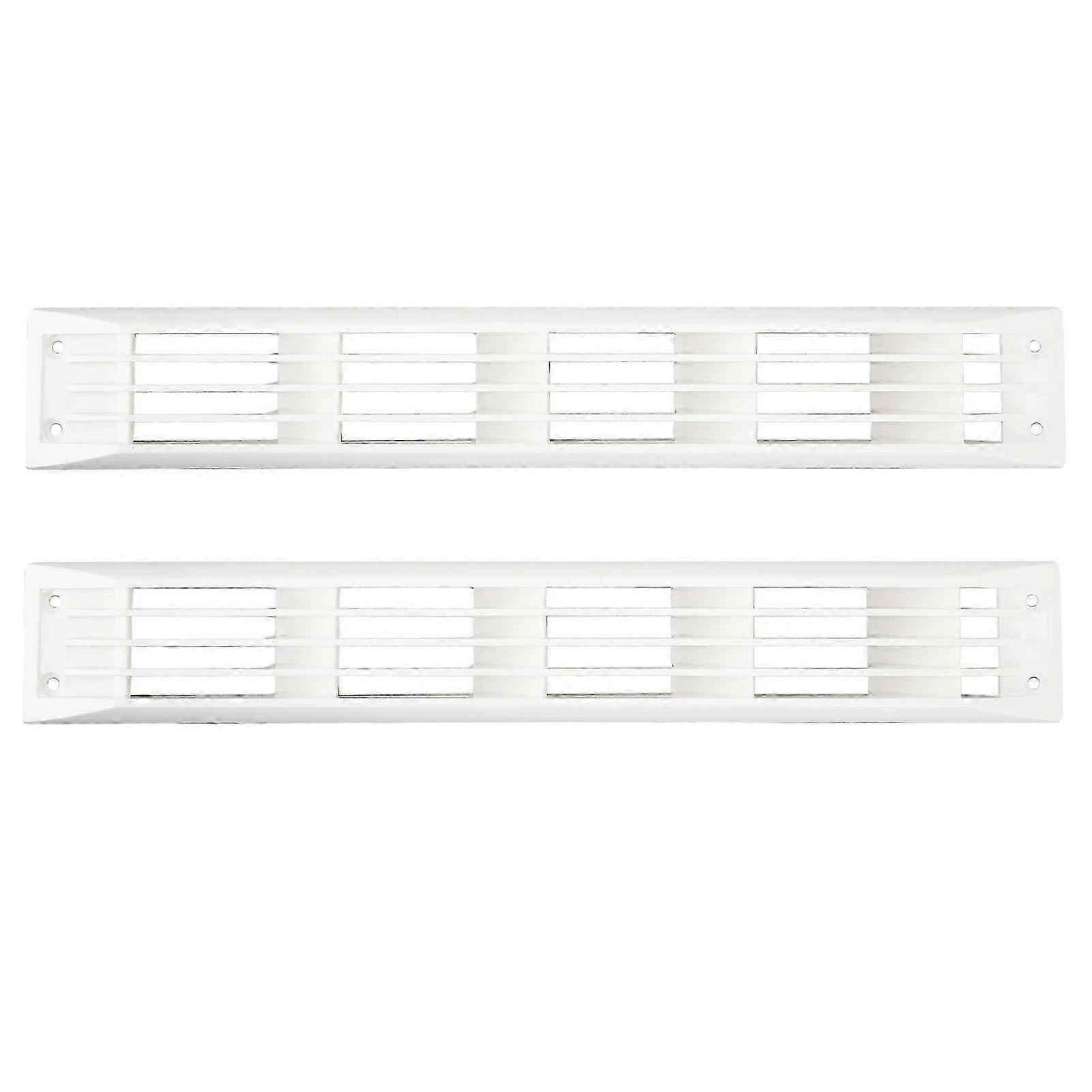 1 Pair White Rectangular Air Vent Grilles compatible with Caravan, Motorhome, Boat