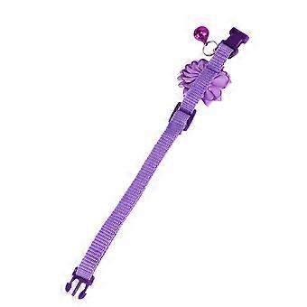 Pet Bell Collar Creative Flower Neck Chain for Small Pets 3Pcs Violet