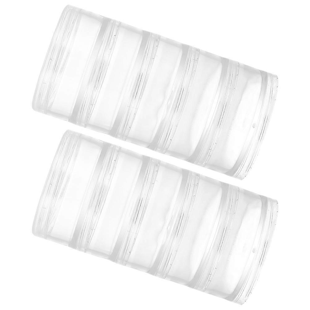 Clear Plastic Round Storage Container for Small Items 2Pcs Set