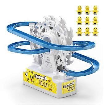 Duck Track Toy with LED Light Music, Ferris Wheel & Slide for Sensory Play