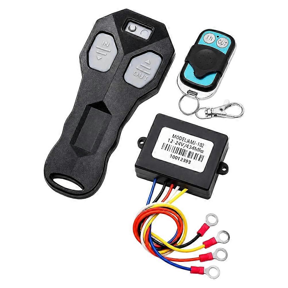 12V Handset Wireless Switch Recovery Winch Remote Control, Universal 5 Wire Controller Wireless Winch Remote Control Kit