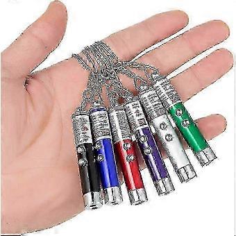 6 stuks LED-zaklampjes en laserpointers als sleutelhangers voor huisdieren, leuk laserspeelgoed voor katten en honden (kleur varieert willekeurig)