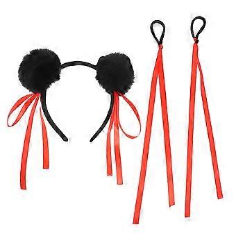 1 Set Kinder Dutt Plüsch Bälle Stirnband für Leistung Niedliche lustige Cosplay Haarschmuck für Partys, Feiertage und Cosplay Kostüme