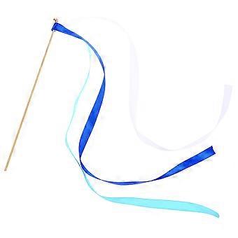 20 Stück Bandstäbe, Feenstäbe, Bandluftschlangen, Zauberstäbe mit kleinen Glöckchen, Hochzeits- und Partystäbe, Partygeschenke (blau)