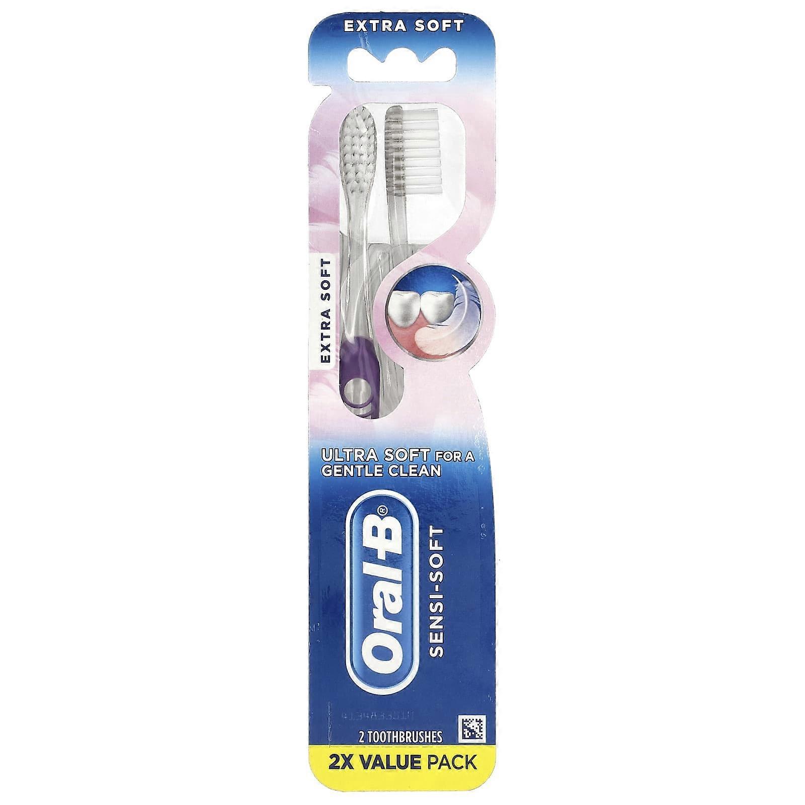 Oral-B, Sensi-Soft, Toothbrushes, Extra-Soft, 2 Toothbrushes, 3-Pack