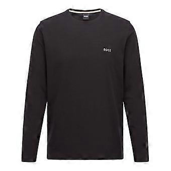 Boss Mens Embroidered Logo Crew Neck Long-Sleeved T-Shirt