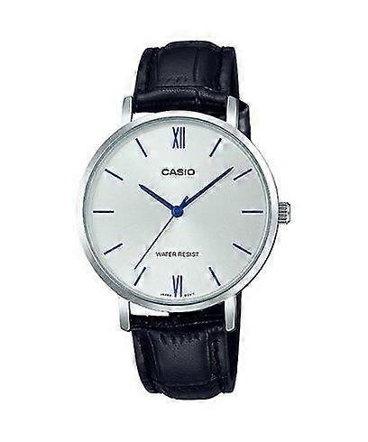 CASIO COLLECTION MINIMAL, LEATHER - SILVER