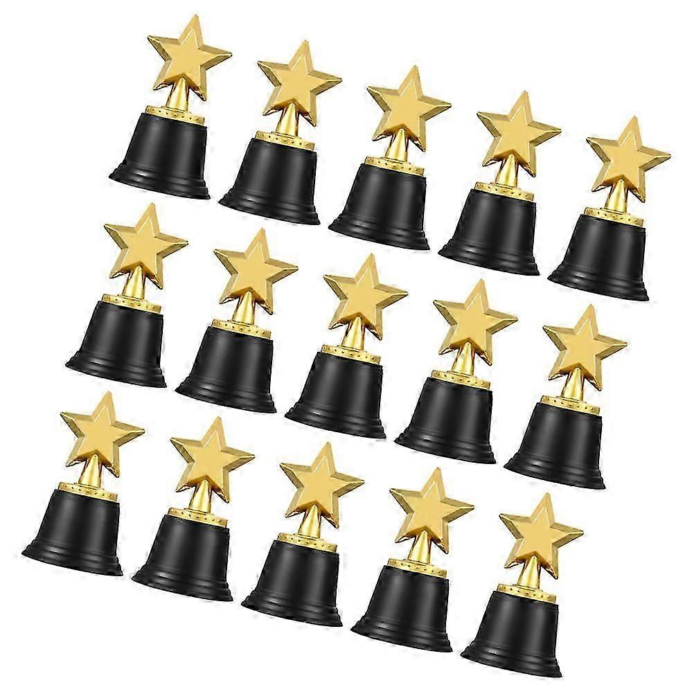 Golden Plastic Student Trophy for Classroom Awards 15Pcs Set