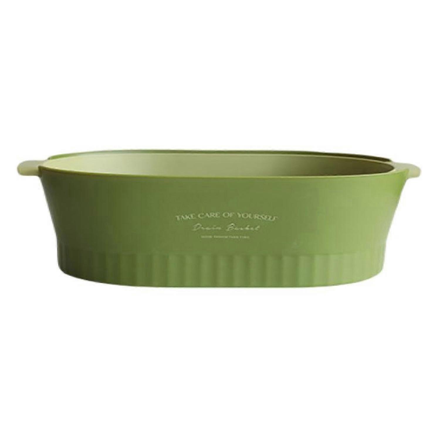 1Pc/1 Set Vegetable Colander Large Capacity Double Layer Both Sides Handle Plastic Smooth Surface