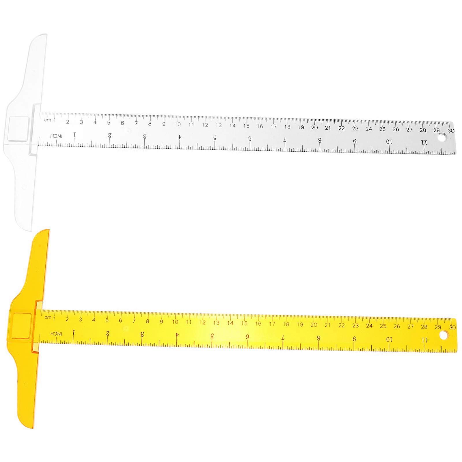 2 Pcs Square Frame T Shape Drafting Ruler Engineer Drafting Tool T Shape Ruler Double Scale Ruler