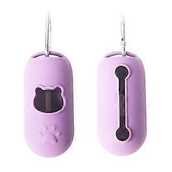 Soft Silicone Dog Poop Bag Holder with Buckle Easy to Use Waste Bag Dispenser Large Capacity Cat Pattern Pet Poop Bag Clip