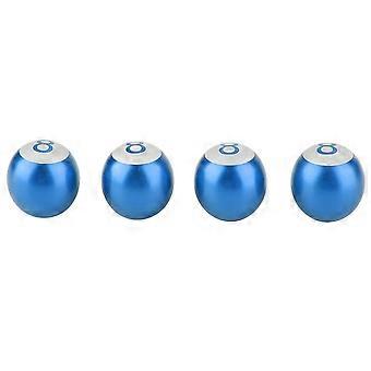 4Pcs Aluminum Alloy Motorcycle Car Truck 8-Ball Tire Air Valve Stem Caps Wheel Dust Covers Blue
