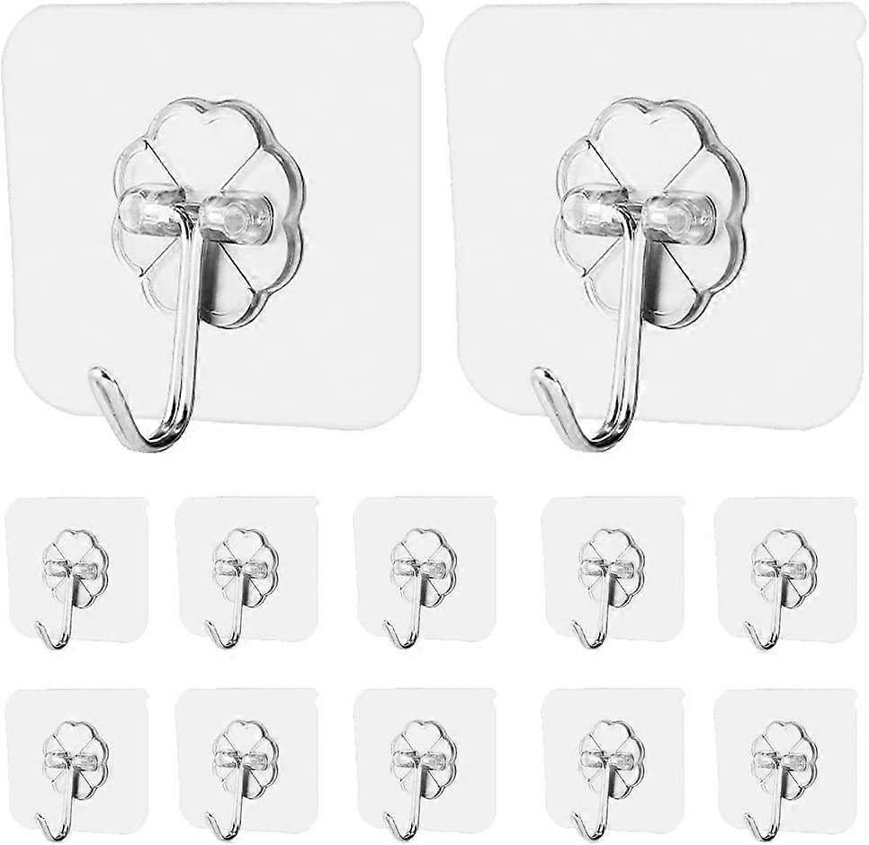 Wall Hooks, AOMEES 12pcs Self Adhesive Hook (12 PCS)