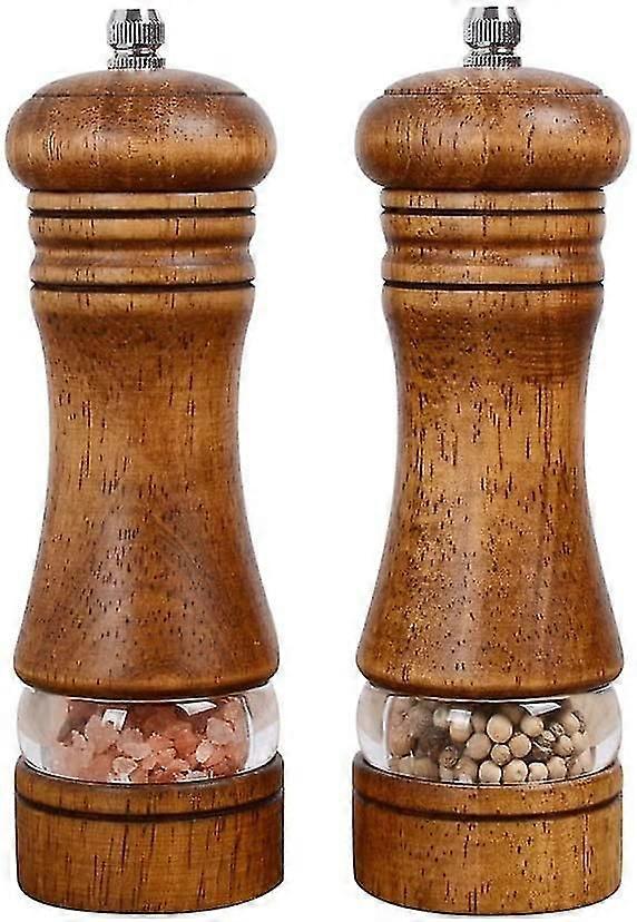 Pepparkvarn, salt- och pepparkvarnsset i trä, 2-pack, retro