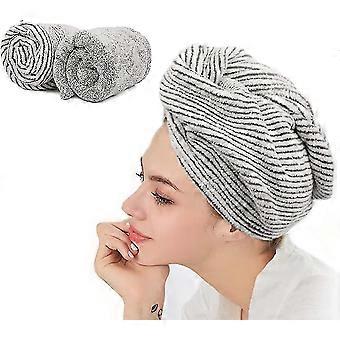 2pcs Dry Hair Hat, Dry Hair Cap With Two Button, Super Absortbent Shower Bath Spa Cap Hair