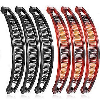 6 Stück Clincher Kämme Bananenkämme Banana Clip Griff Kamm Fischschwanz FischHaar Lady Fish Form Pferdeschwanz Banana Clip Mädchen Lange Frauen Clamp Zubehör
