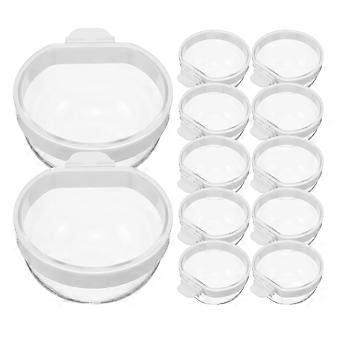 12pcs Vogelfutternäpfe Tassen Papagei Futter Wasserschalen Vogelbecher Schale Vogelkäfig Feeder Haustierkäfig Schüsseln für Nymphensittich Wellensittich Kleintier Transpa