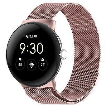 Für Google Pixel Watch 3 41mm / 2 / 1 Gewebter Stoff Ersatz Armband Pink Smart Uhr Sport Neu