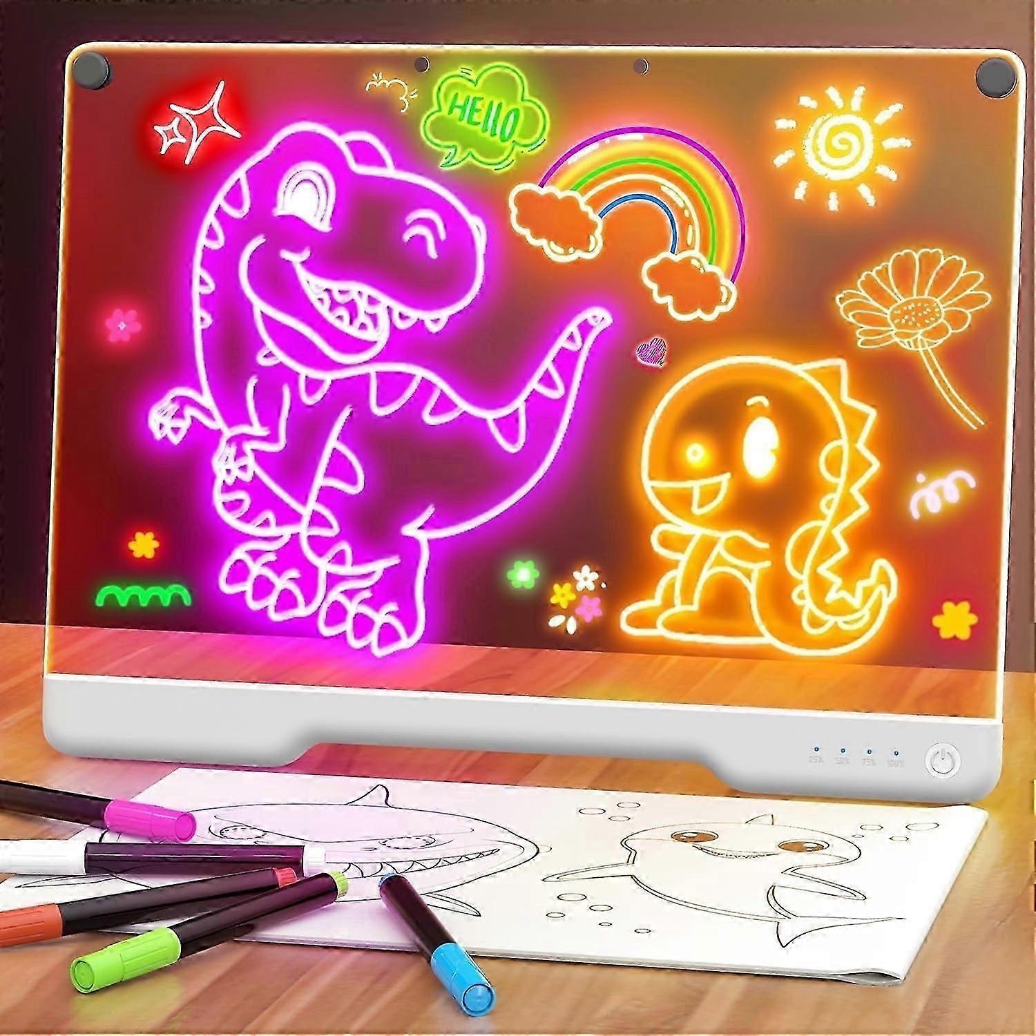 Liquidation ! Tableau à dessin LED Lumiboard, tableau lumineux pour gribouiller avec couleurs, tableau effaçable à sec en acrylique, lumière douce pour la protection des yeux bBang