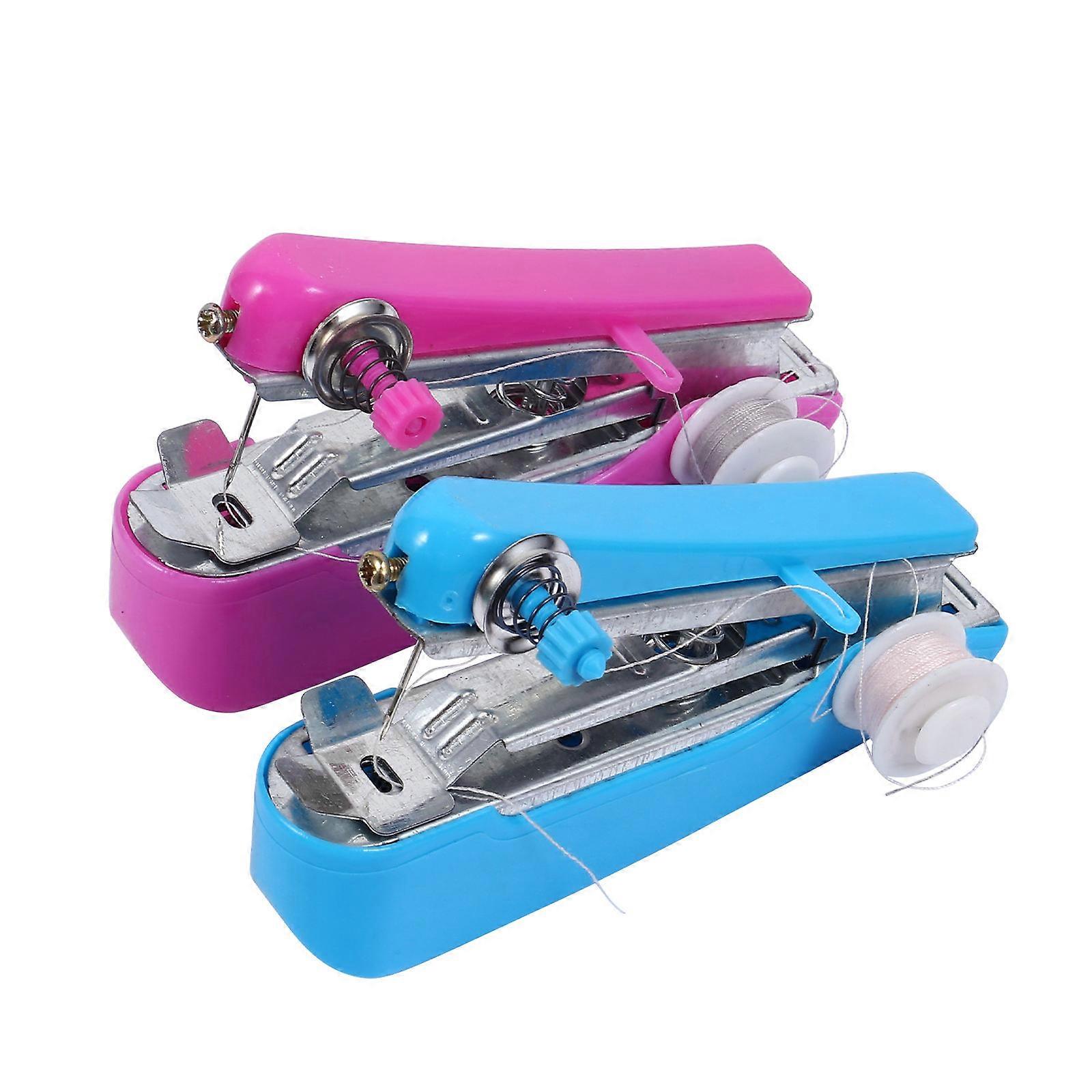 2Pcs Handheld Sewing Machine Mini Manual Sewing Machine Handy Portable Machine