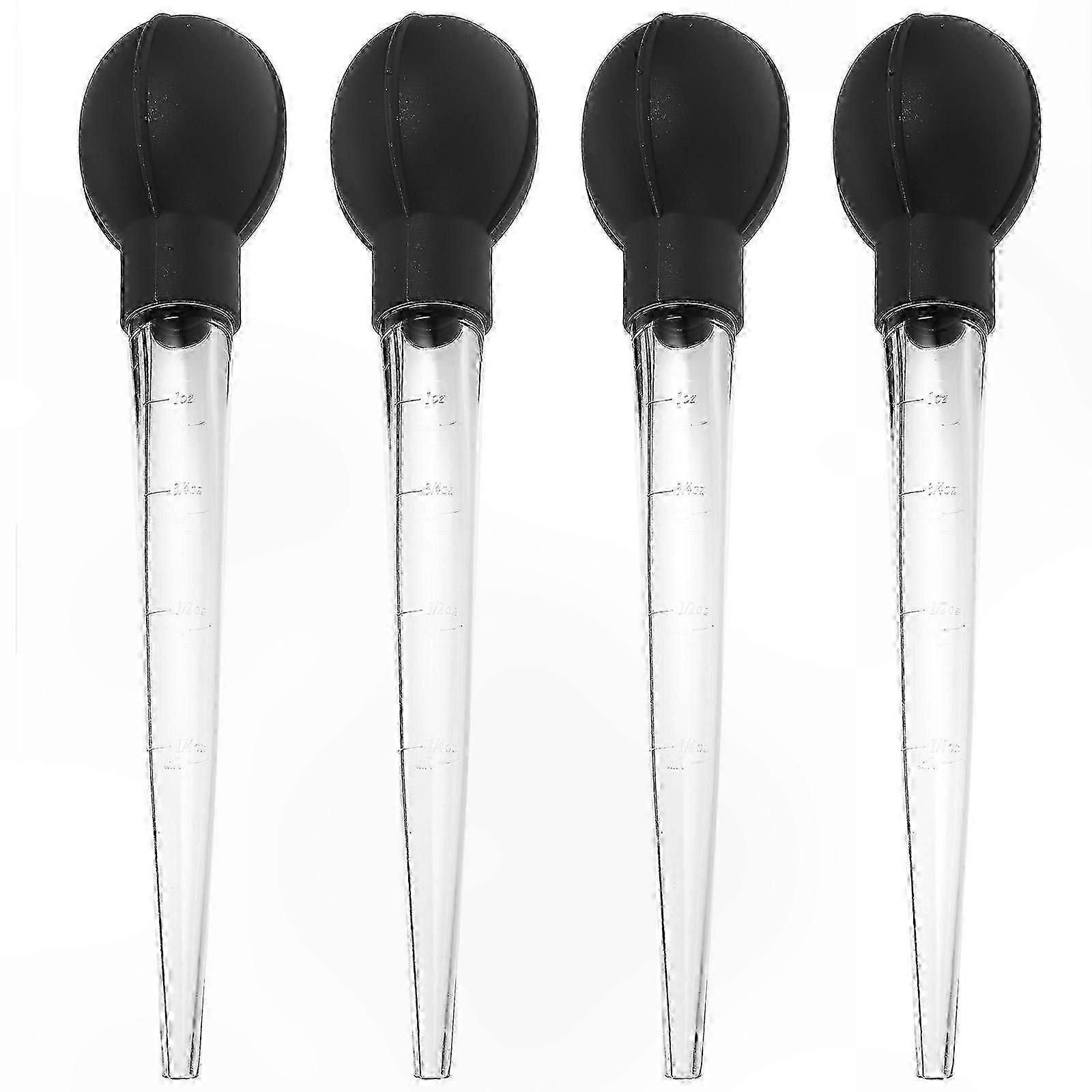 4-Pack Plastic Measuring Pipettes with Scale compatible with Kitchen and Baking Use Random Color Selection