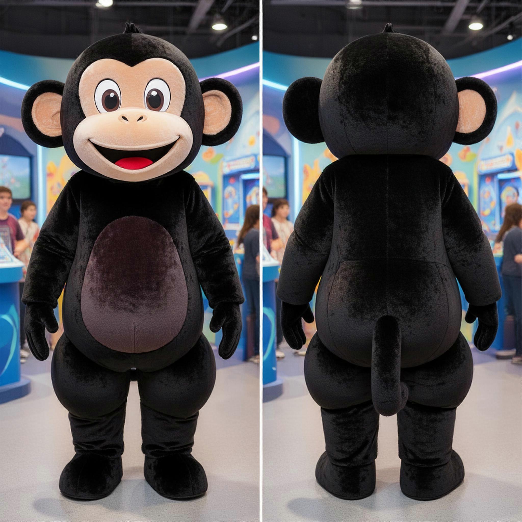 MASTICOT Charcoal Black Playful Monkey Mascot
