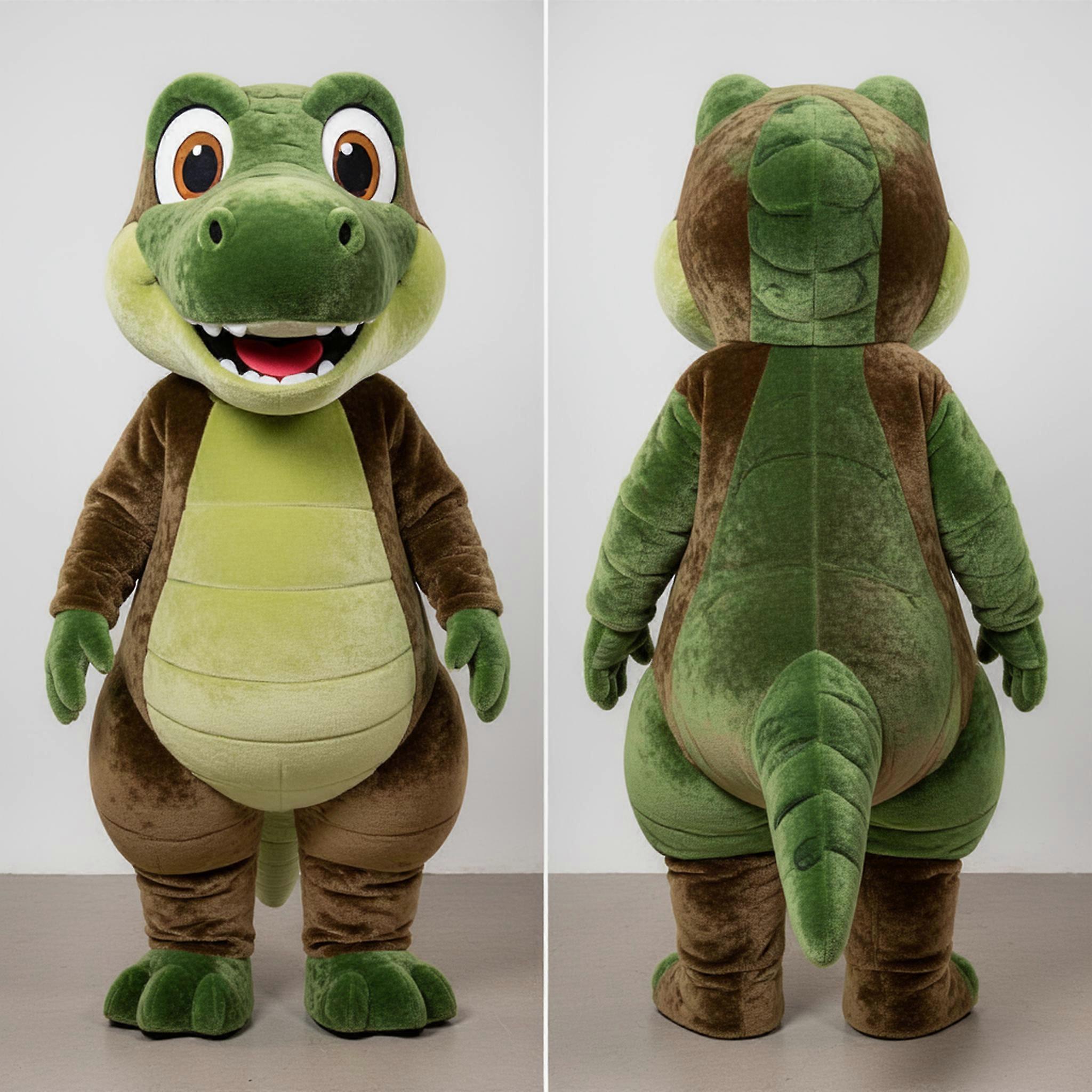 MASTICOT Olive Cartoon Allosaurus Mascot