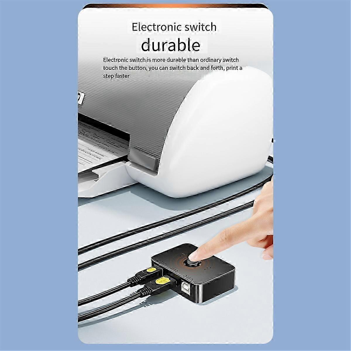 USB Printer Sharer Device 2 Ports USB2.0 Selector Printer Sharing Peripheral compatible with Printer USB Splitte