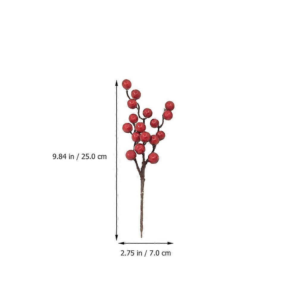 Simulation Cherry Fruit Bubble Branches for Home Decoration 10Pcs Red
