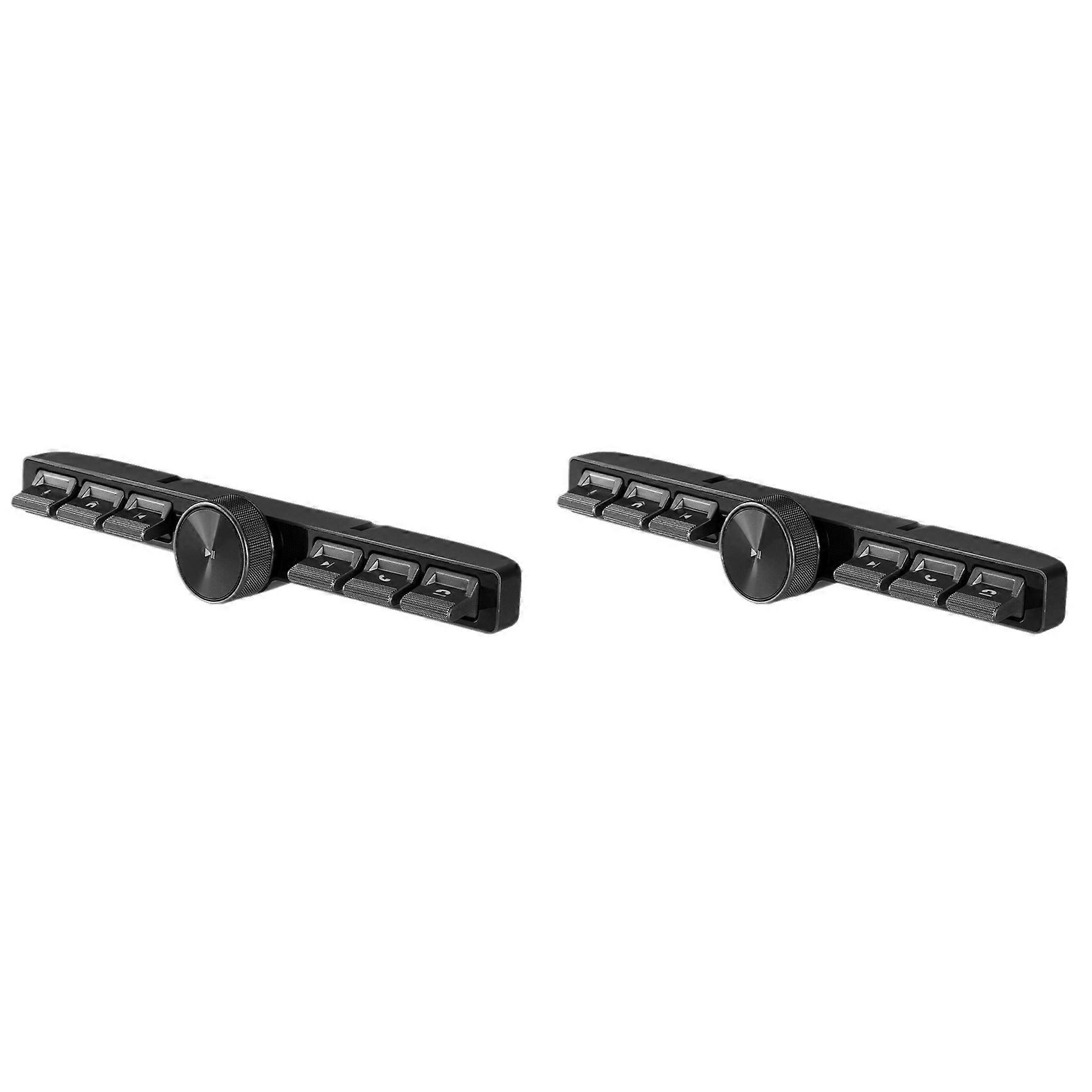 2X Wireless Multimedia Remote Control 7 Keys LED Car Controller Volume Adjuster Answer for Multimedia Navigation Player