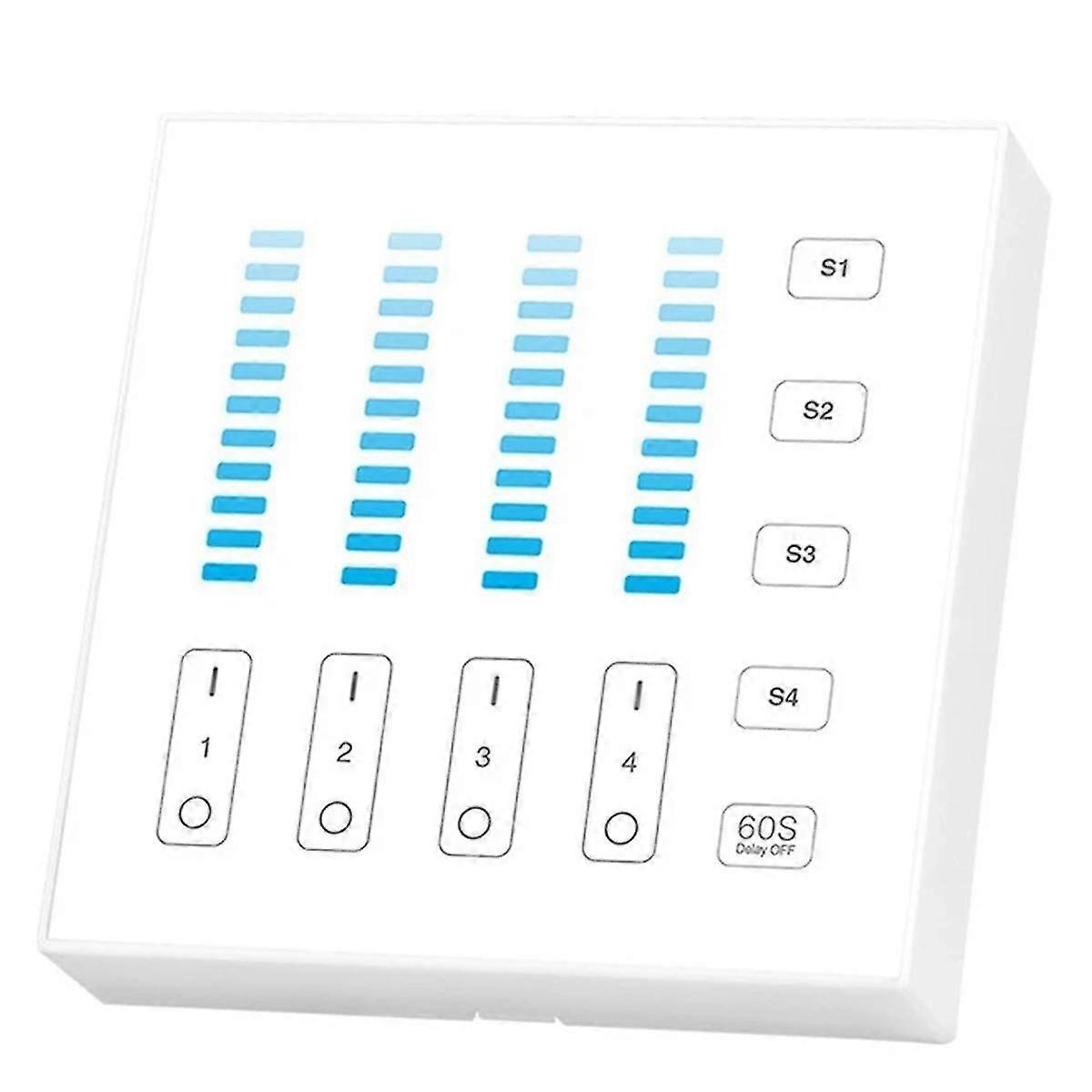4-zone Smart Touch Panel Remote 2.4g Rf Wireless Brightness Dimming Led Controller For Led Bulb Le