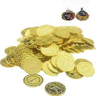 100Pcs Gold Plastic Coins