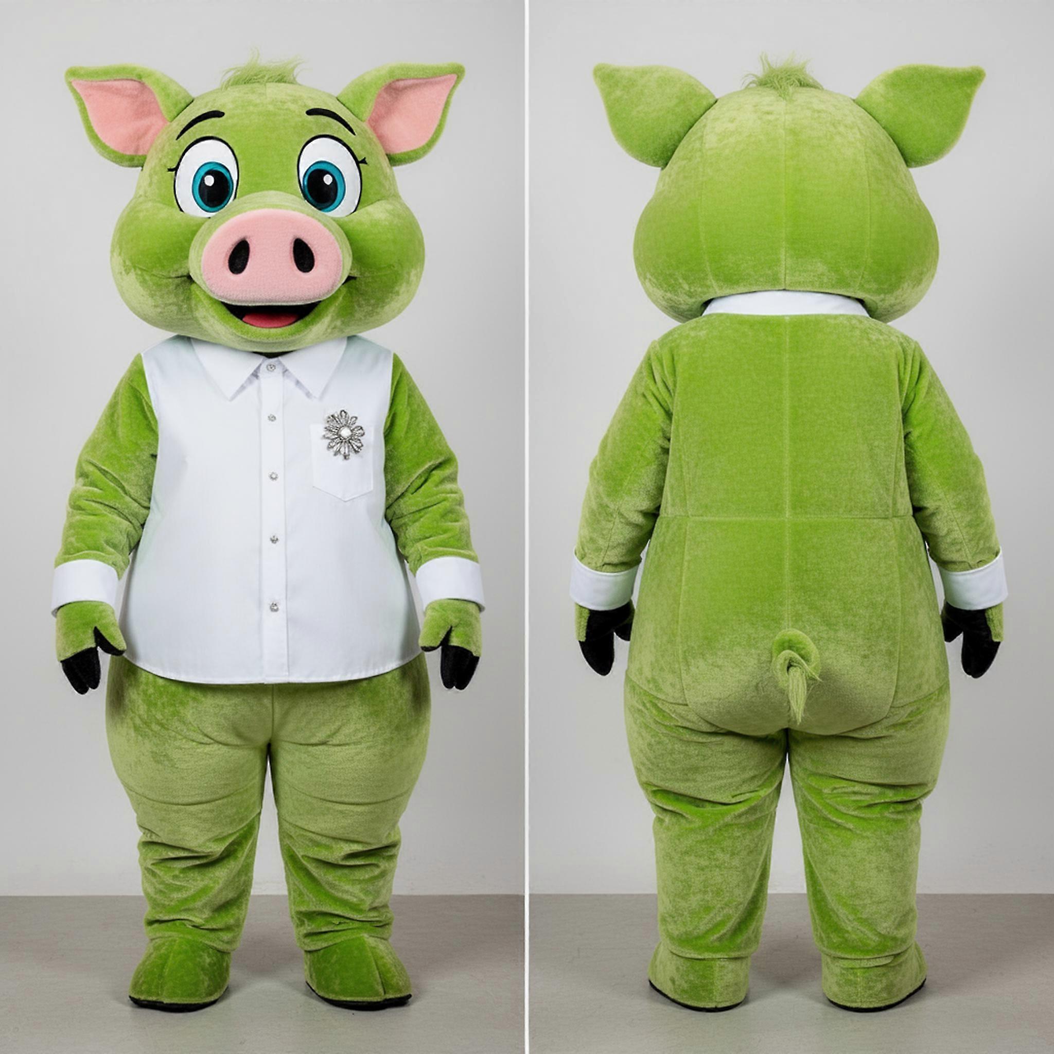 MASTICOT Lime Green Playful Sow Mascot