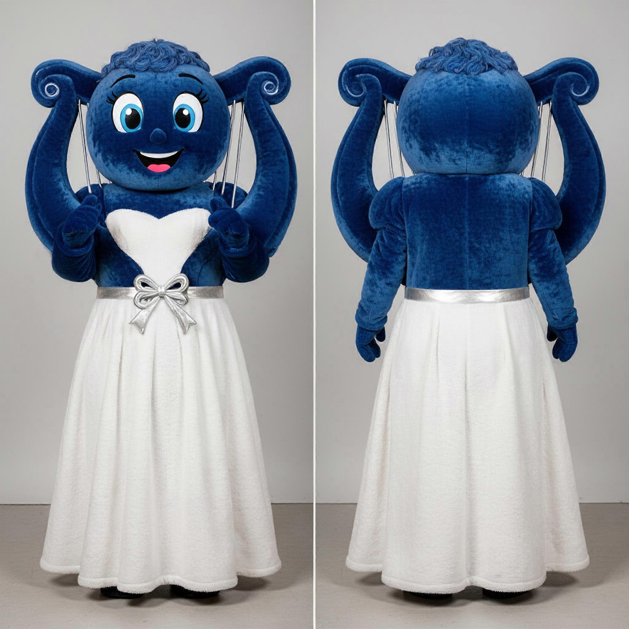 MASTICOT Velvety Blue Celtic Harp Mascot