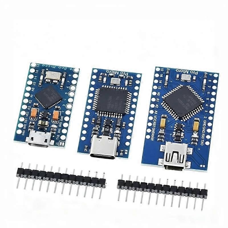 Pro Micro ATmega32U4 Microcontroller Board 5V 16MHz Replace ATmega328 with 2 Row Pin Header for Mini Robotics DIY Projects