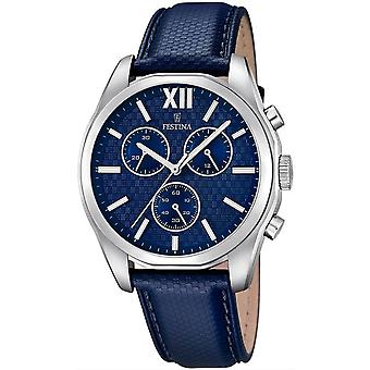 Festina Freund Sammlung Quarz Analog Man Uhr mit Rindsleder Armband F16860/2