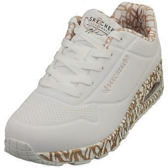 Skechers Los Angeles Uno Loving Love Womens Fashion Trainers in White Rose Gold