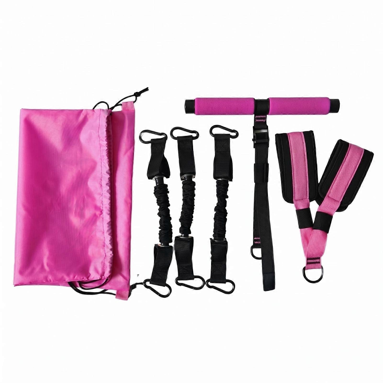 Assisted Sit up Foam Padded Resistance Cord Set Adjustable Exercise Strap Set