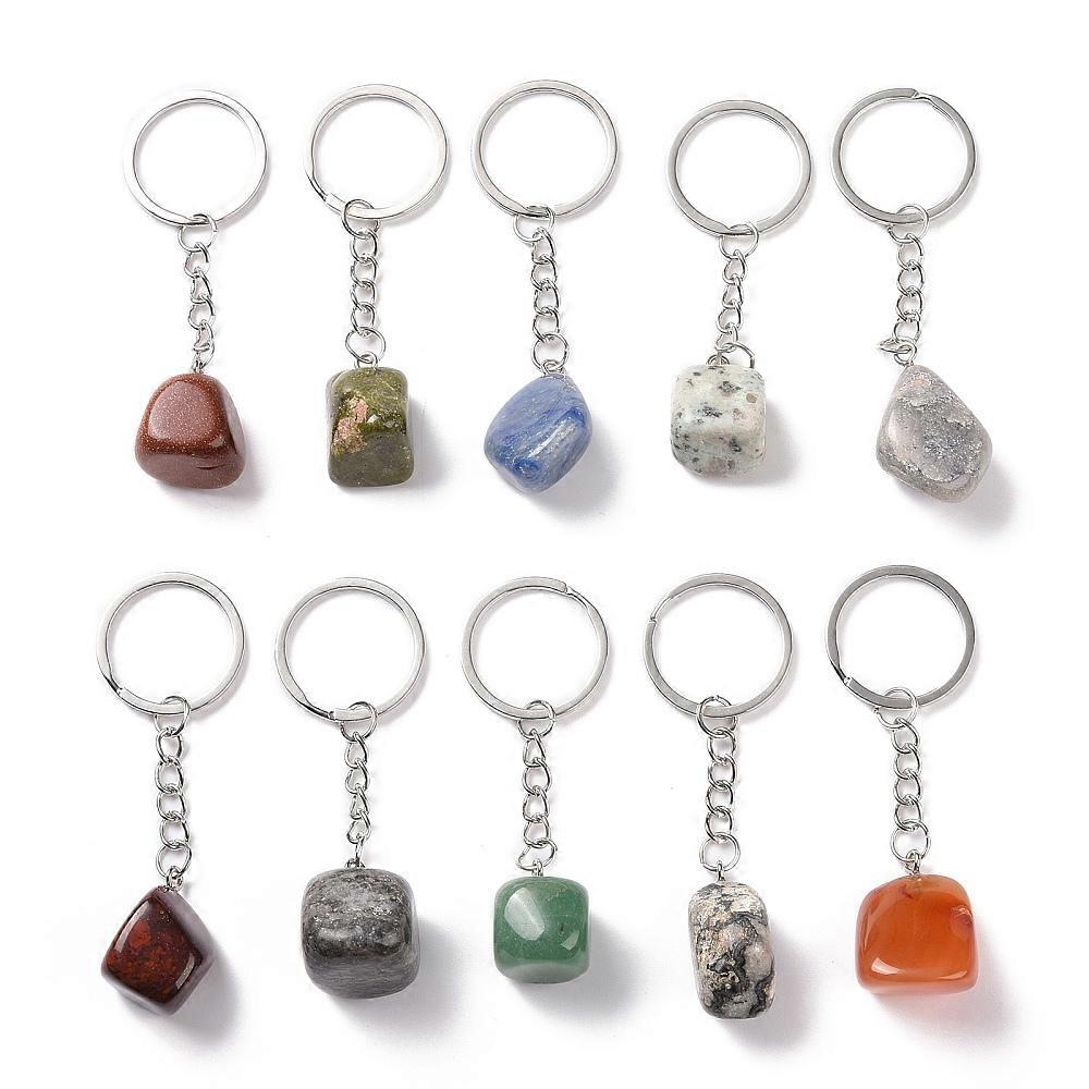 20pcs Nuggets   Keychain with Iron Split Key Rings 7.7~8.8cm