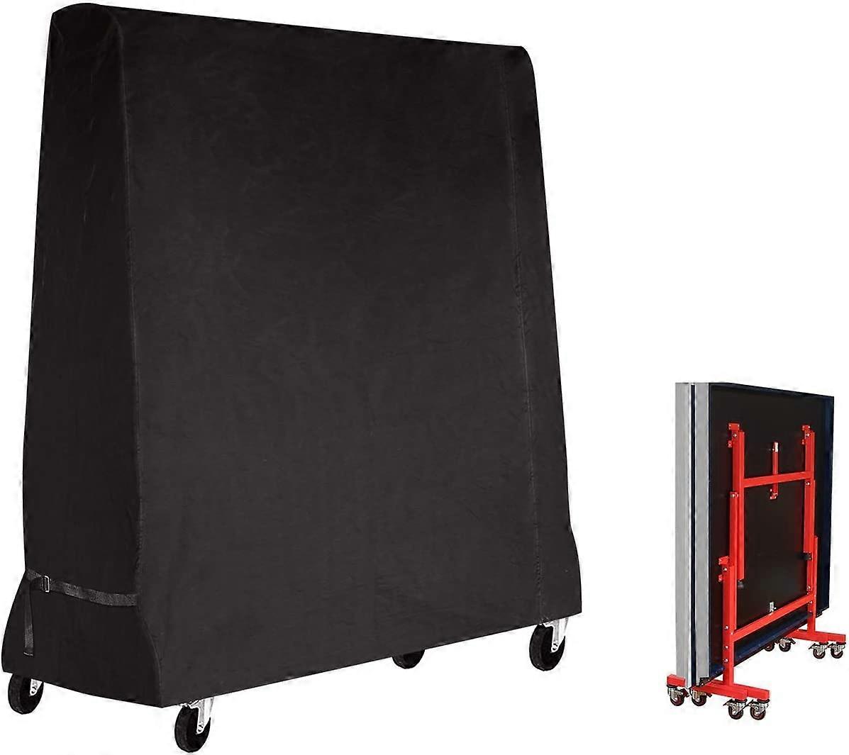 Table de Table Table Housse imperméable à l’eau Couverture compatible avec Ping Pong Table 165 x 70 x 185 cm Noir