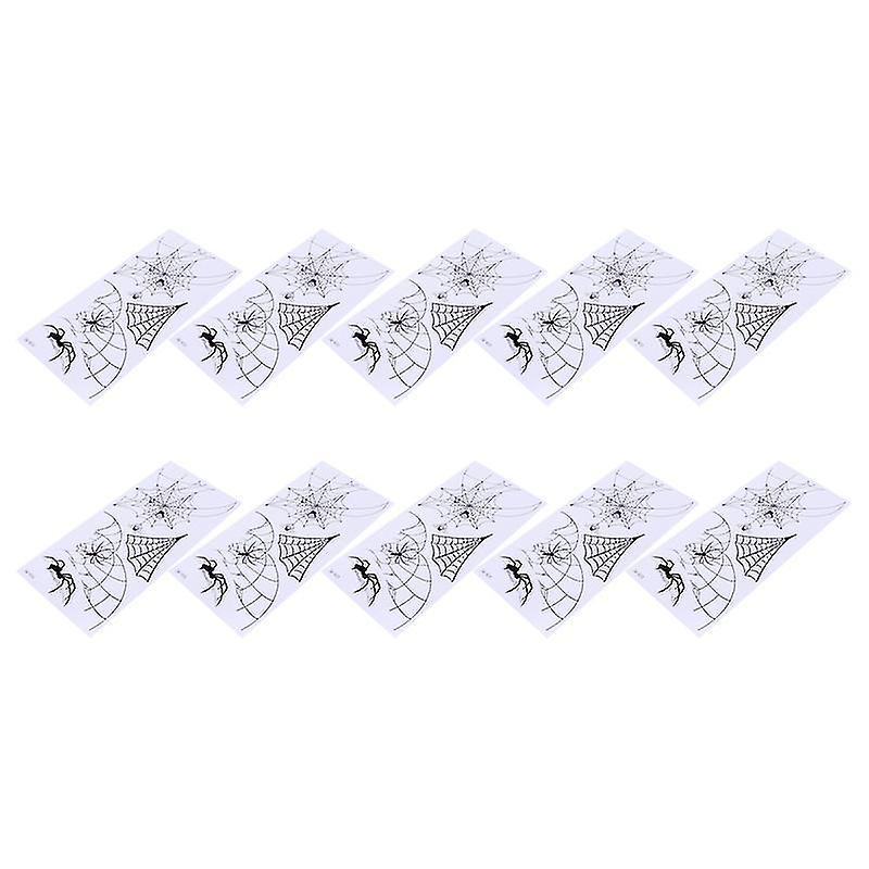 21X10cm Jq-035 Temporary Tattoos 10pcs Halloween Temporary Tattoos Stickers Spider Net Party Tempora