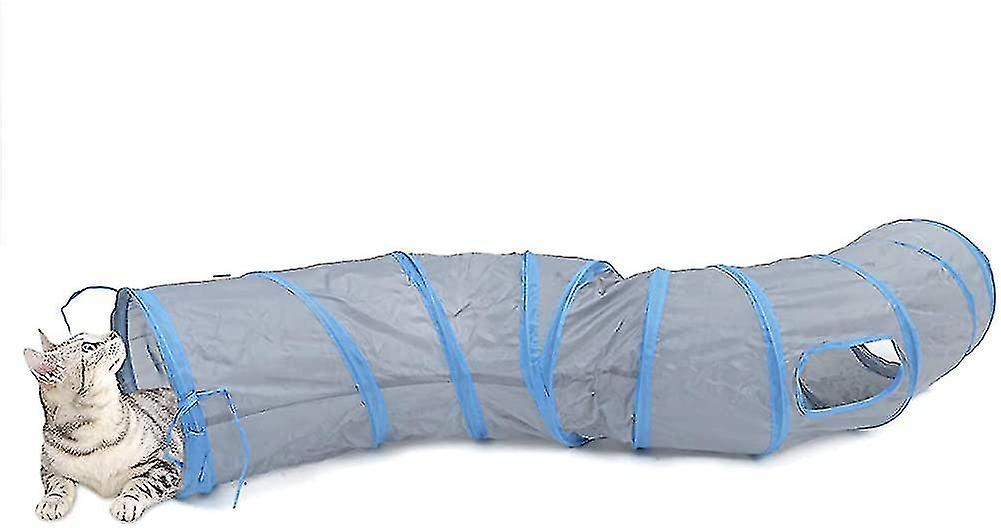 Road Xxl S Shape Larger Cat Tunnel Foldable Cat Toy With 2 Ways And 2 Caves-default