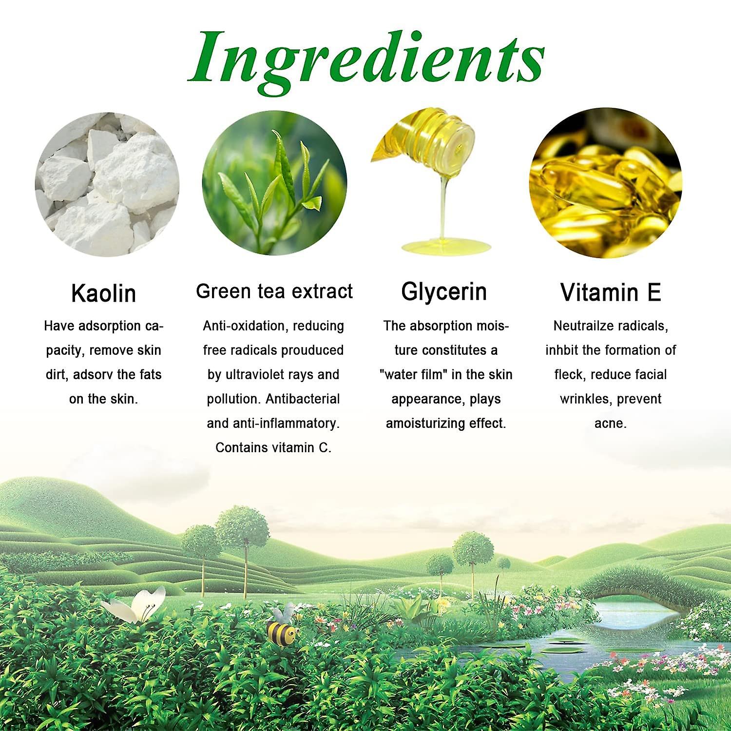 Green Tea Mask Stick, 2 Pack Green Tea Cleansing Mask Stick, Green Mask